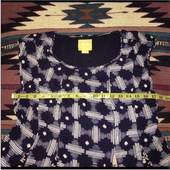 MaEVe Floral Panel Indigia Swing Midi Dress Anthropologie Small VGUC - Picture 14 of 16